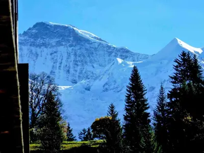 Ein allgemeiner Bergblick oder ein Berglick von der Ferienwohnung aus