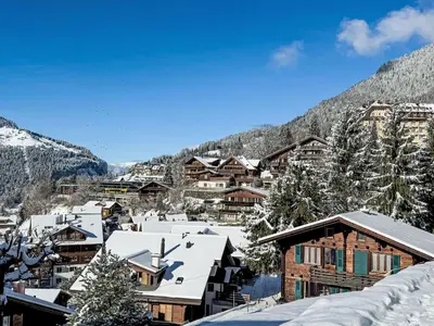 Ein allgemeiner Bergblick oder ein Berglick von der Ferienwohnung aus