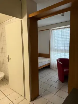 Ein Bett oder Betten in einem Zimmer der Unterkunft Hotel Lötschberg