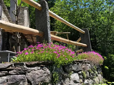Ein Garten an der Unterkunft Cà dal Bosc e Cà sgrüscia