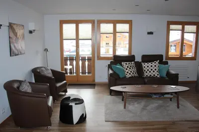 Ein Sitzbereich in der Unterkunft Chalet Mittaghorn