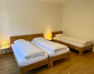 Ein Bett oder Betten in einem Zimmer der Unterkunft Downtown Apartments