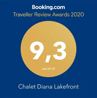 Ein Zertifikat, Auszeichnung, Logo oder anderes Dokument, das in der Unterkunft Chalet Diana Lakefront ausgestellt ist