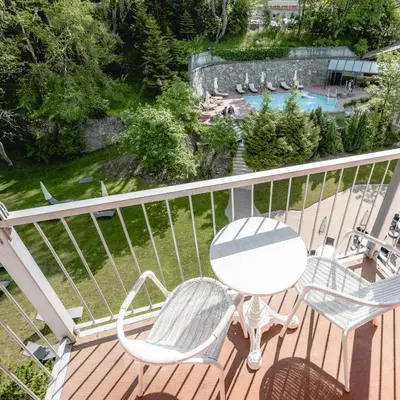 Ein Balkon oder eine Terrasse in der Unterkunft Résidence Les Sources des Alpes