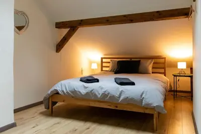Ein Bett oder Betten in einem Zimmer der Unterkunft Lakeview Family Apartment
