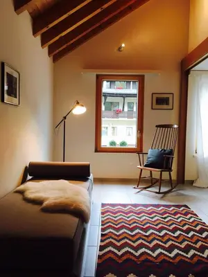 Ein Sitzbereich in der Unterkunft Ferienhaus Grüner Heinrich