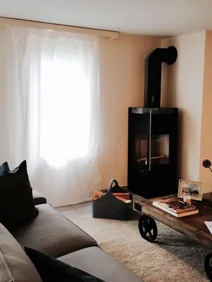 Ein Sitzbereich in der Unterkunft Ferienhaus Grüner Heinrich