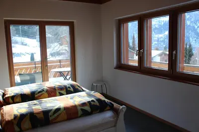 Ein Bett oder Betten in einem Zimmer der Unterkunft Chalet du Chef