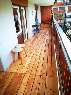 Ein Balkon oder eine Terrasse in der Unterkunft Apartment in Crans Montana Town Centre Mountain View