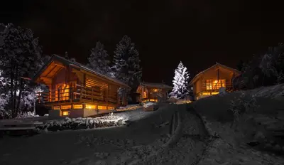 Les Mazots de la Source & Spa im Winter