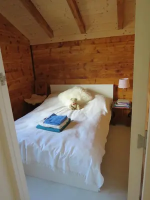 Ein Bett oder Betten in einem Zimmer der Unterkunft Chalet Safran