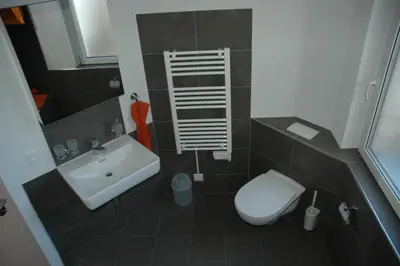 Ein Badezimmer in der Unterkunft Panoramachalet