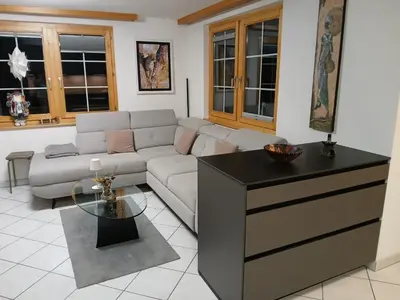 Ein Sitzbereich in der Unterkunft Ferienwohnung Paradiso 1