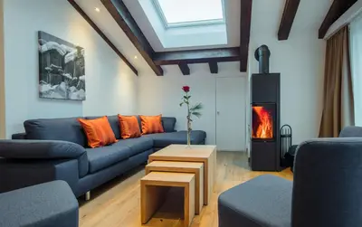 Ein Sitzbereich in der Unterkunft Apartment Riffelberg