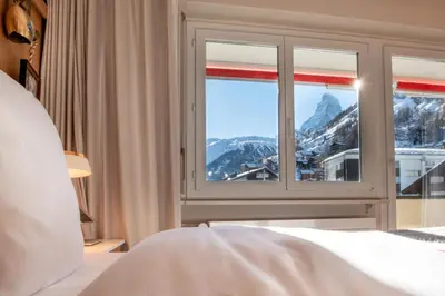 Ein allgemeiner Bergblick oder ein Berglick von des Hotels aus