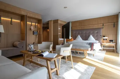 Ein Sitzbereich in der Unterkunft Schweizerhof Zermatt - a Small Luxury Hotel