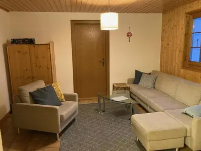 Ein Sitzbereich in der Unterkunft Chalet Gerbera