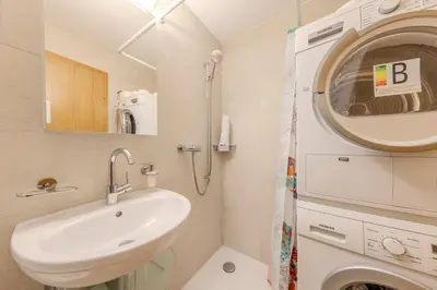 Ein Badezimmer in der Unterkunft Chalet Apartments Iseltwald