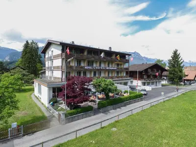 Ein allgemeiner Bergblick oder ein Berglick von des Hotels aus