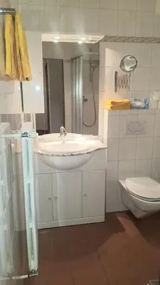 Ein Badezimmer in der Unterkunft Hotel Alpina