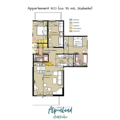 Grundriss der Unterkunft Hotel Alpenland