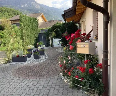 Ein allgemeiner Bergblick oder ein Berglick von des Bed & Breakfasts aus