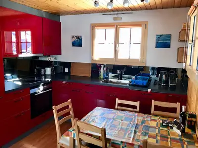 Küche/Küchenzeile in der Unterkunft Ferienwohnung im Chalet Firn - OG