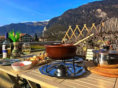 Ein allgemeiner Bergblick oder ein Berglick von der Ferienwohnung aus