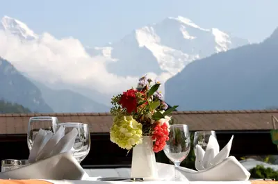 Ein allgemeiner Bergblick oder ein Berglick von der Ferienwohnung aus