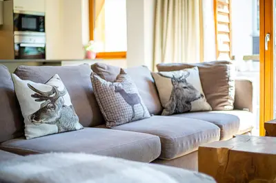 Ein Sitzbereich in der Unterkunft Sonnegg Penthouse