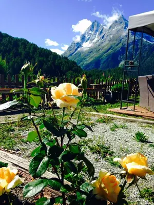 Ein allgemeiner Bergblick oder ein Berglick von des Hotels aus