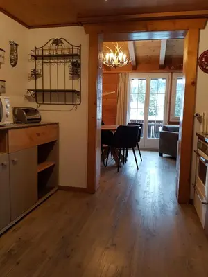 Küche/Küchenzeile in der Unterkunft Chalet am Irfig