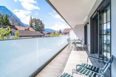 Ein allgemeiner Bergblick oder ein Berglick von der Ferienwohnung aus