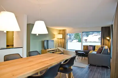 Ein Sitzbereich in der Unterkunft Apartment Alperose - GRIWA RENT AG