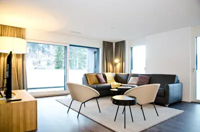 Ein Sitzbereich in der Unterkunft Apartment Alperose - GRIWA RENT AG