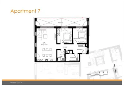 Grundriss der Unterkunft Apartment Narzisse - GRIWA RENT AG