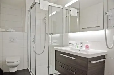 Ein Badezimmer in der Unterkunft Apartment Alpeglöggli - GRIWA RENT AG