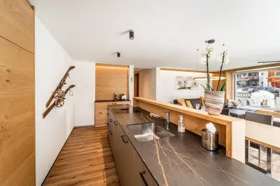 Küche/Küchenzeile in der Unterkunft Dalias Ferienparadies Apartment EDELWEISS 6P