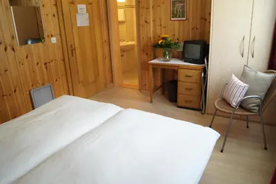 Ein Bett oder Betten in einem Zimmer der Unterkunft Hotel Alpina