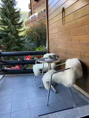 Ein Balkon oder eine Terrasse in der Unterkunft Bodmen B