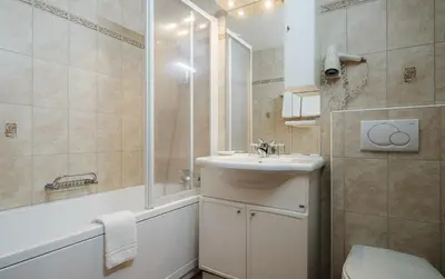Ein Badezimmer in der Unterkunft Walliserhof