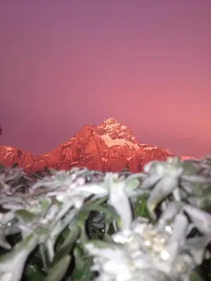 Ein allgemeiner Bergblick oder ein Berglick von des Hostels aus