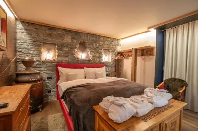 Ein Bett oder Betten in einem Zimmer der Unterkunft Schnapskeller
