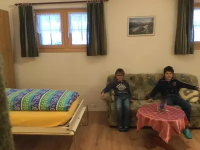 Ein Sitzbereich in der Unterkunft Chalet Marder