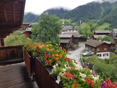 Ein allgemeiner Bergblick oder ein Berglick von der Ferienwohnung aus