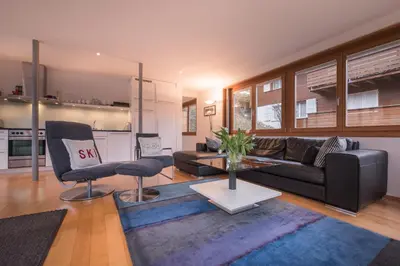 Ein Sitzbereich in der Unterkunft Chalet Dillon