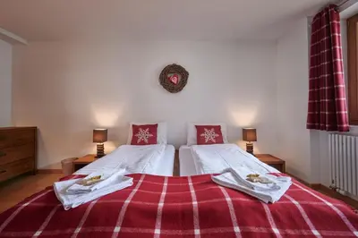 Ein Bett oder Betten in einem Zimmer der Unterkunft Chalet Sole