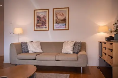 Ein Sitzbereich in der Unterkunft Chalet Am Acher 7