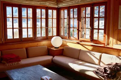 Ein Sitzbereich in der Unterkunft Magnifique chalet pour 10 personnes à Vercorin