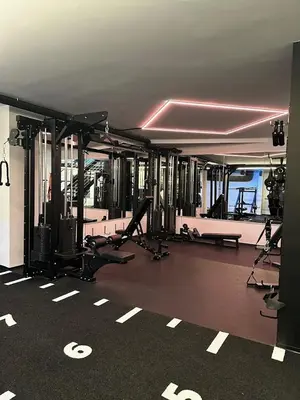 Das Fitnesscenter und/oder die Fitnesseinrichtungen in der Unterkunft Hotel Stockalperhof
